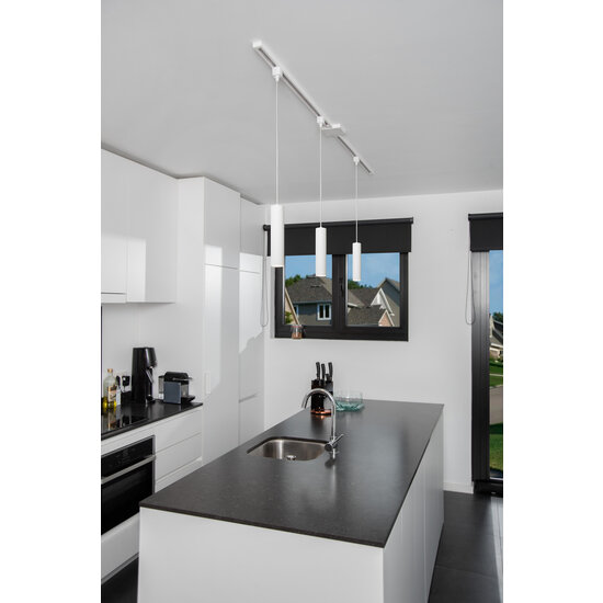 Lámpara colgante TRACK blanca Flora - sistema de carril monofásico / iluminación sobre carril - 1xGU10