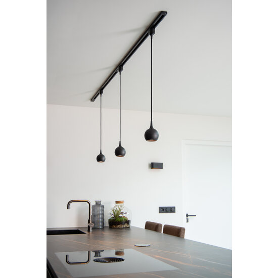 Lampe suspendue TRACK Rova - Système sur rail monophasé / éclairage sur rail - 1xGU10 - Noir