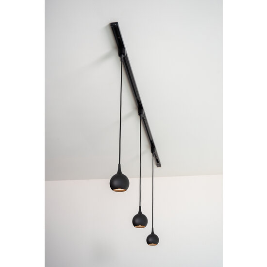 TRACK Rova hanglamp - 1-fase Railsysteem / Railverlichting - 1xGU10 - Zwart