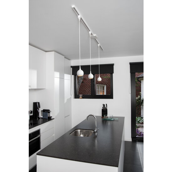 TRACK Rova witte hanglamp - 1-fase Railsysteem / Railverlichting - 1xGU10