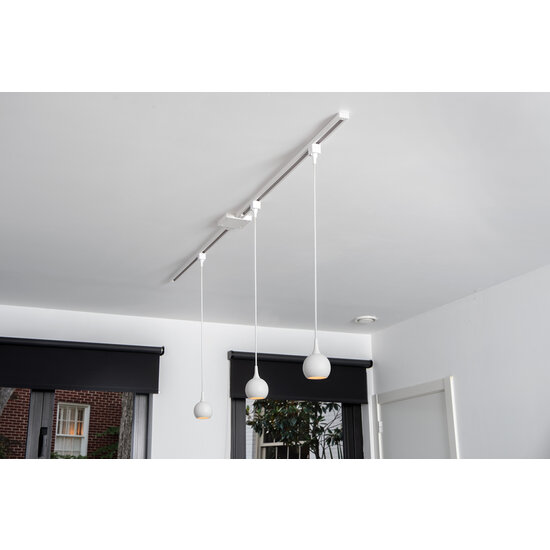 TRACK Rova witte hanglamp - 1-fase Railsysteem / Railverlichting - 1xGU10