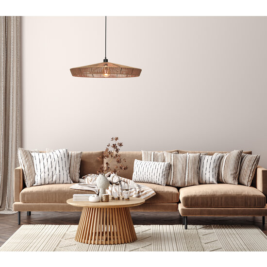 Wirio große Hängelampe mit 70 cm Durchmesser, natürlich, E27