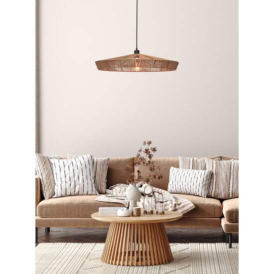 Wirio grote 70 cm diameter hanglamp naturel E27