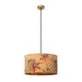Floreo brede grote ronde hanglamp kleurig met goud binnenin 1x E27