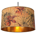 Floreo brede grote ronde hanglamp kleurig met goud binnenin 1x E27
