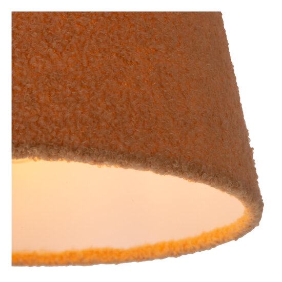 Suspension conique Softy jaune ocre avec coton E27