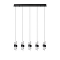 Suspension longue noire Adeline LED Dimb. 5x7,8W 2700K