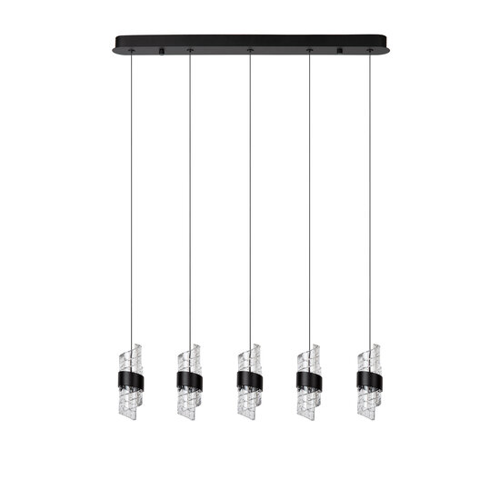 Suspension longue noire Adeline LED Dimb. 5x7,8W 2700K