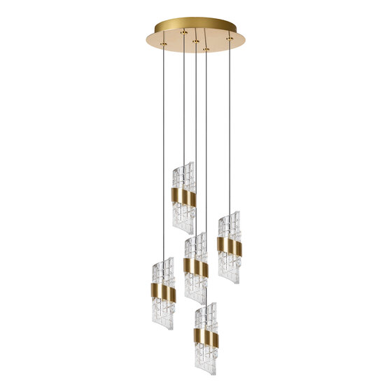 Adeline hanging lamp Ø 30 cm LED Dimming. 5x8W 2700K matt gold / brass