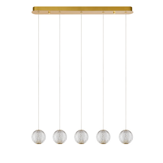 Lampe suspendue Cindy LED dimmable. 5x4,7W 2700K transparent