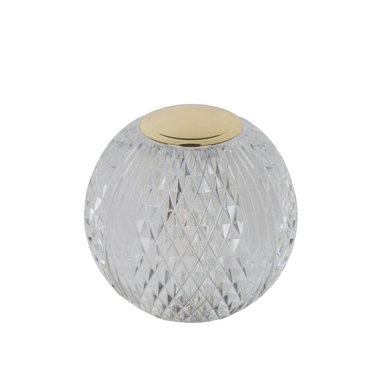 Lampe de table rechargeable Cindy 3000K batterie Ø 11 cm 2W 3 StepDim transparente