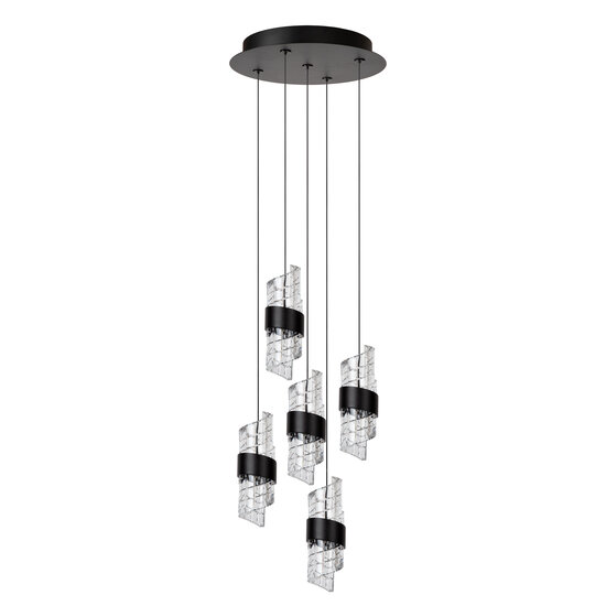 Lámpara colgante grande Adeline negra Ø 30 cm LED Dimming. 5x8W 2700K