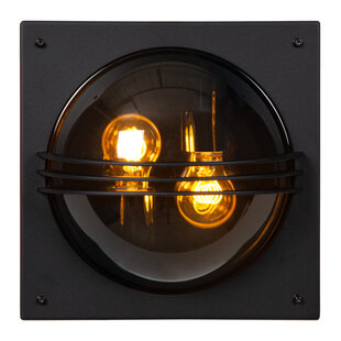 Pervo square outdoor wall lamp 1xE27 IP44 black