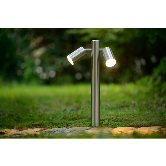 Arno double chrome directional GU10 cylinder garden lighting
