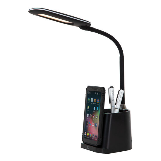 Lampe de bureau noire Atis LED dimmable 4,7W 3000K recharge sans fil