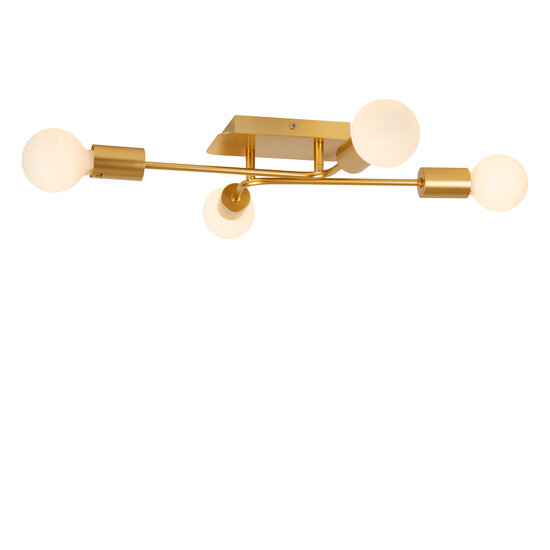 Terence ceiling lamp with 4 arms E27 gold