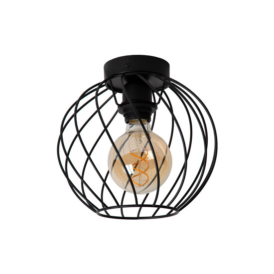 Zaida black ceiling lamp round E27 25 cm diameter