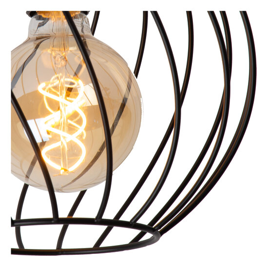 Zaida black ceiling lamp round E27 25 cm diameter