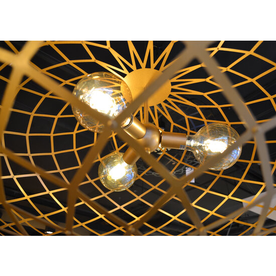 Lampe à suspension géante ronde Ø 100 cm 3xE27 or mat / laiton