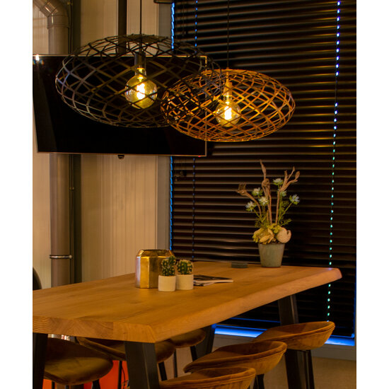 Lampe à suspension géante ronde Ø 100 cm 3xE27 or mat / laiton
