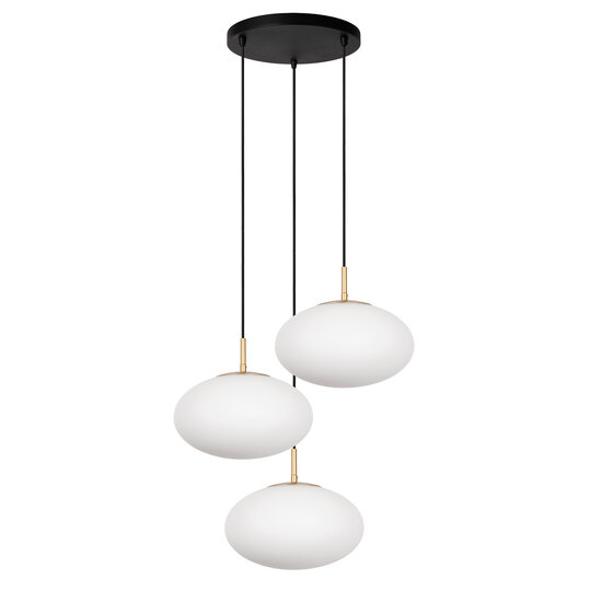 Lampe à suspension ronde Stiletto 3x E27 avec laiton