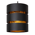 Rossy ronde hanglamp 3xE27 zwart en goud