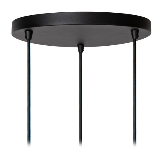 Rossy ronde hanglamp 3xE27 zwart en goud