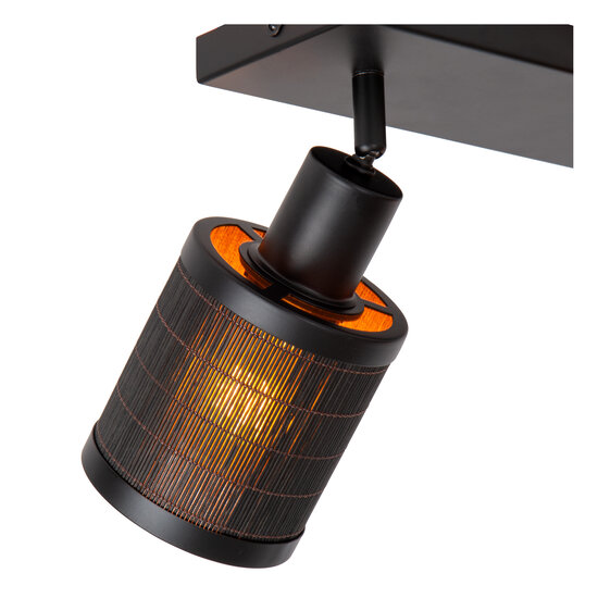 Gallo double ceiling spotlight black 2x E27