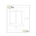 Stiletto long pendant lamp 3x E27 with brass