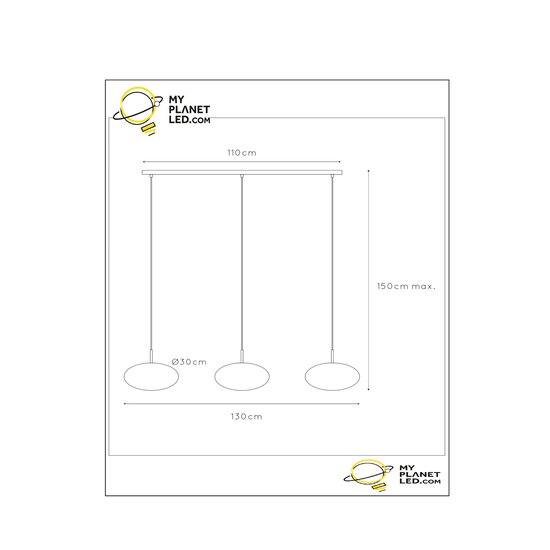 Stiletto long hanging lamp 3x E27 with brass