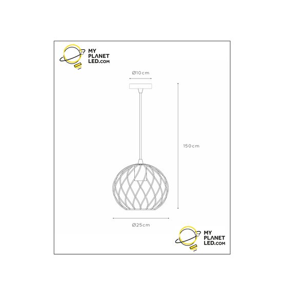 Zadar ball hanging lamp 1xE27 matt gold / brass