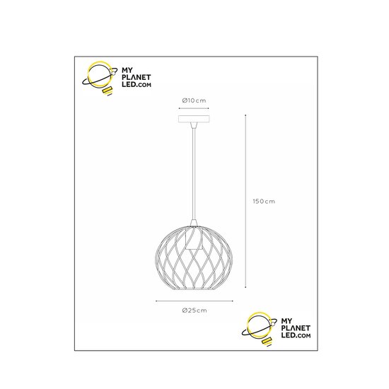 Zadar ball black hanging lamp 1xE27