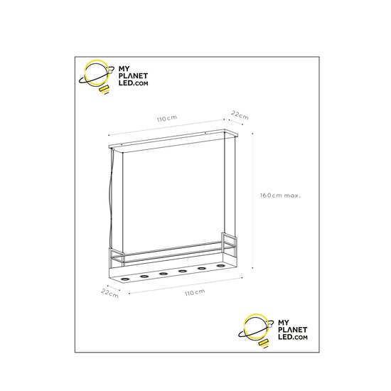 Mireille white hanging lamp 6xGU10