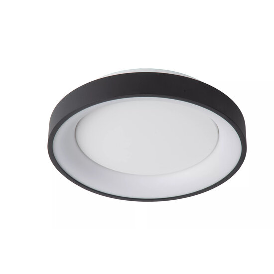 Sober black ceiling lamp 28 cm dia LED Dimming. 1x20W 2700K