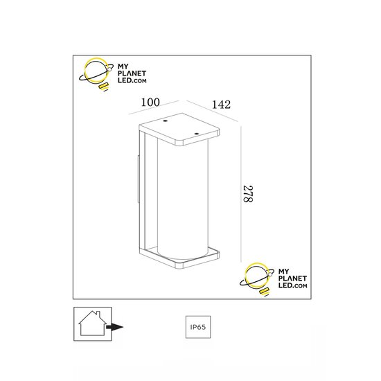 Golis pequeño para aplique de exterior IP65 E27