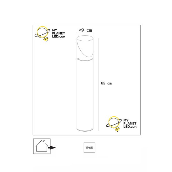 Manor pedestal lamp ip65 black E27