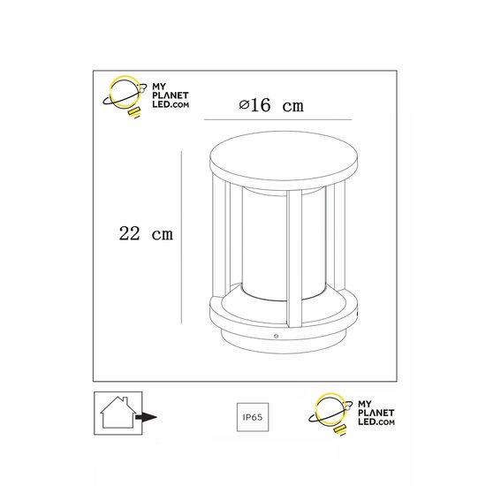 Frox pedestal lamp outdoor lamp Ø 16 cm 1xE27 IP65 black