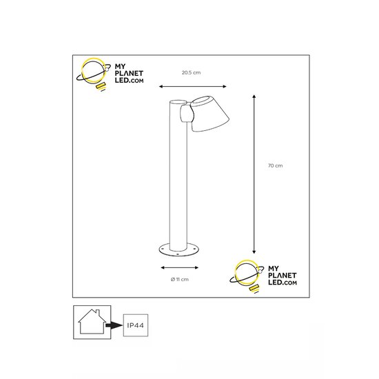 Ringa Außensockelleuchte LED dimmbar. GU10 1x5W 3000K inkl. IP44 Anthrazit