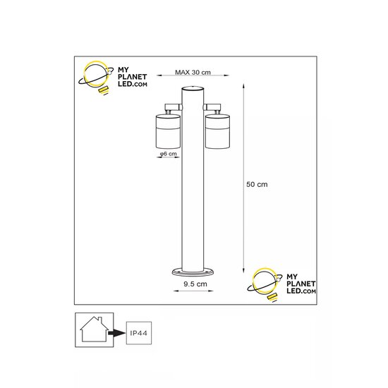 Arno double chrome directional GU10 cylinder garden lighting