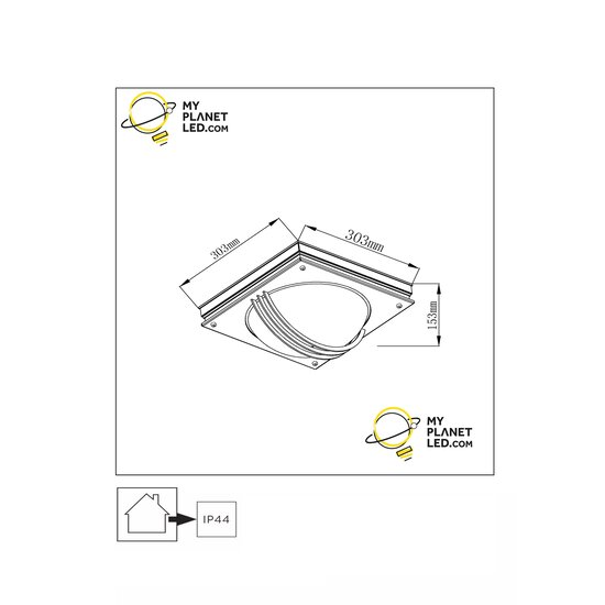 Pervo square outdoor wall lamp 1xE27 IP44 black