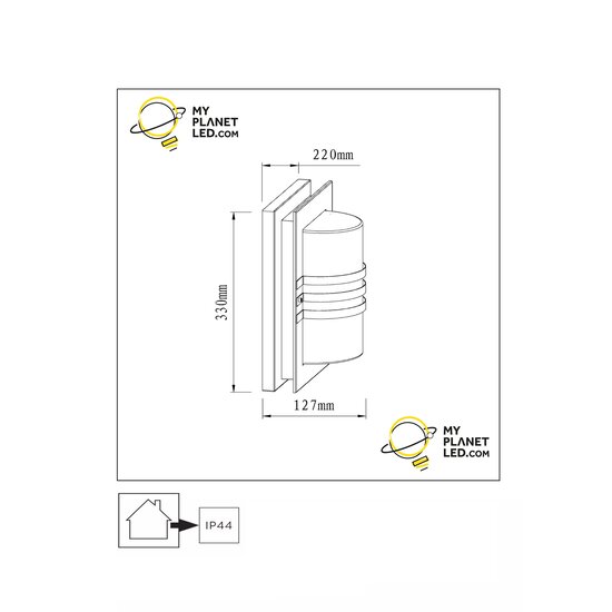 Pervo grande applique d'extérieur 1xE27 IP44 noire