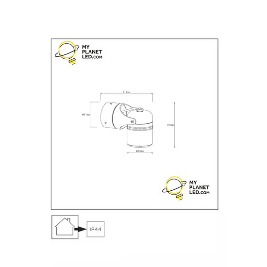 Oris Foco de pared exterior orientable 1xGU10 IP44 negro