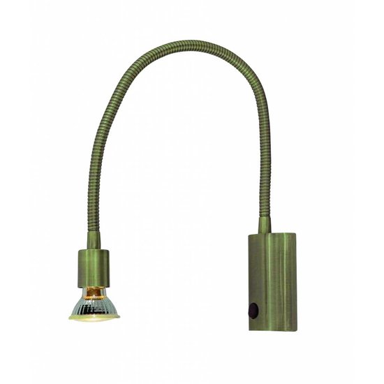 Fantasia Rune Flex bronze wall lamp with flexible arm, GU10 fitting and dimmable 5W bulb included, 665 mm high