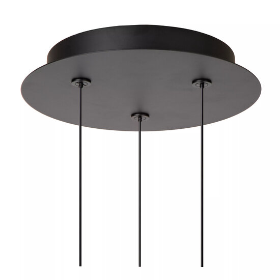 Adeline black round hanging lamp Ø 25 cm LED Dimming. 3x8W 2700K