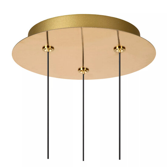 Lámpara colgante redonda Adeline Ø 25 cm LED Dimming. 3x8W 2700K Oro Mate / Latón