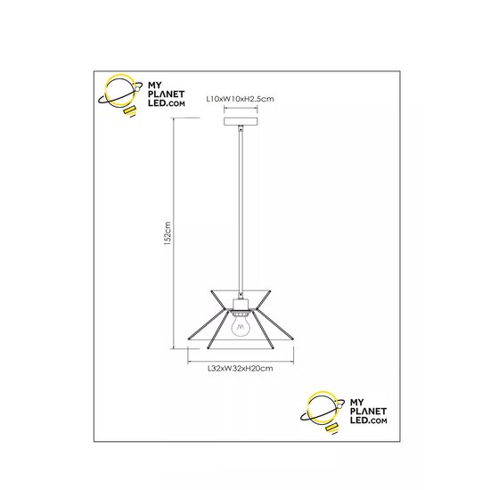 Jasmine enkele hanglamp 1xE27 naturel