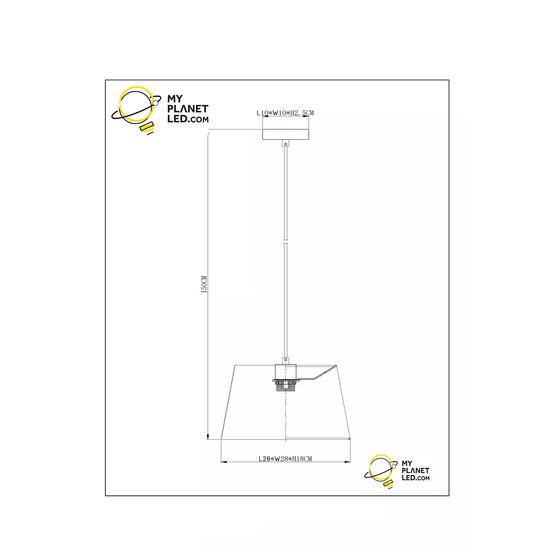 Suspension conique Softy jaune ocre avec coton E27