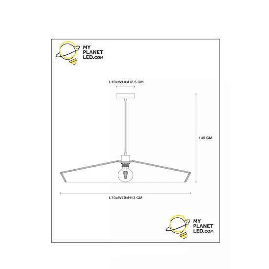 Wirio lámpara colgante grande diámetro 70 cm natural E27