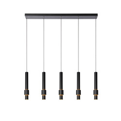 Margriet black long hanging lamp LED dimmable 5x4.2W 2700K included