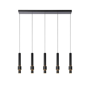 Lampe suspendue longue noire Margriet LED dimmable 5x4,2W 2700K incluse